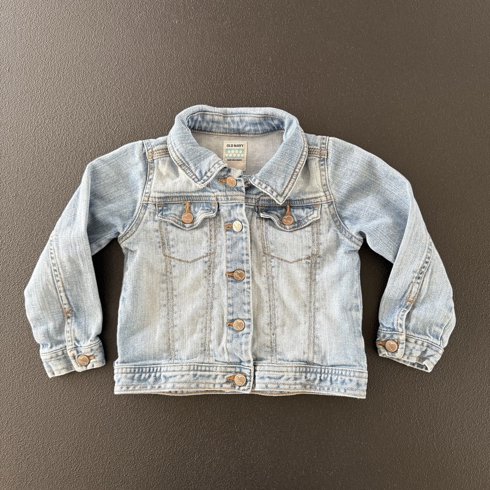 Old Navy Classic Blue Denim Jean Jacket Toddler‎ Size 3T Button Up Long Sleeve